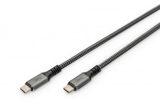 DIGITUS Připojovací kabel USB 4, TypeC na TypeC, AL-Housing PP Braid 4K@60Hz, PD