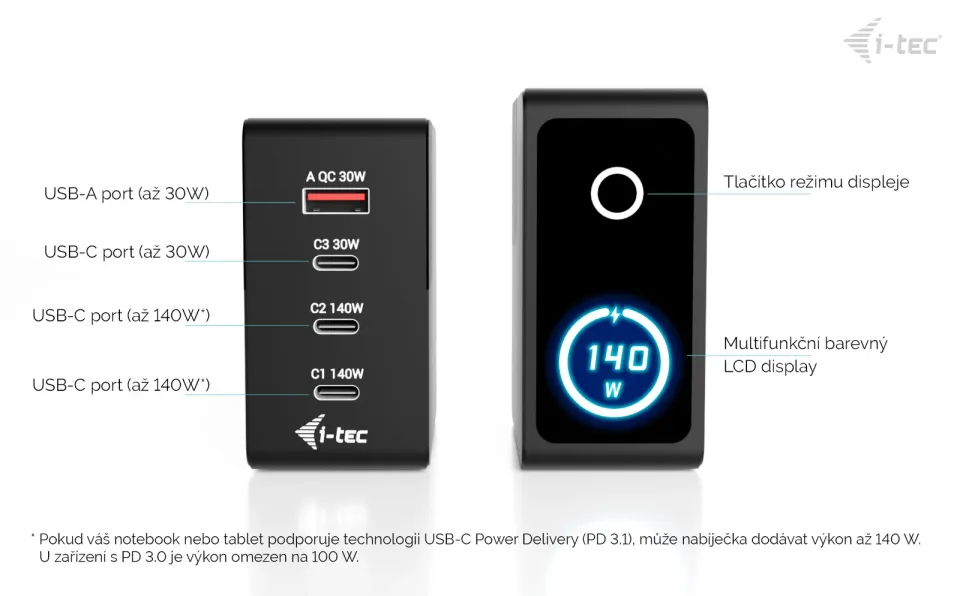 i-tec 140W Intelligent Multiport USB Charger