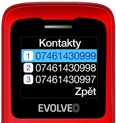 EVOLVEO Mobilní telefon pro seniory EasyPhone ID, červená