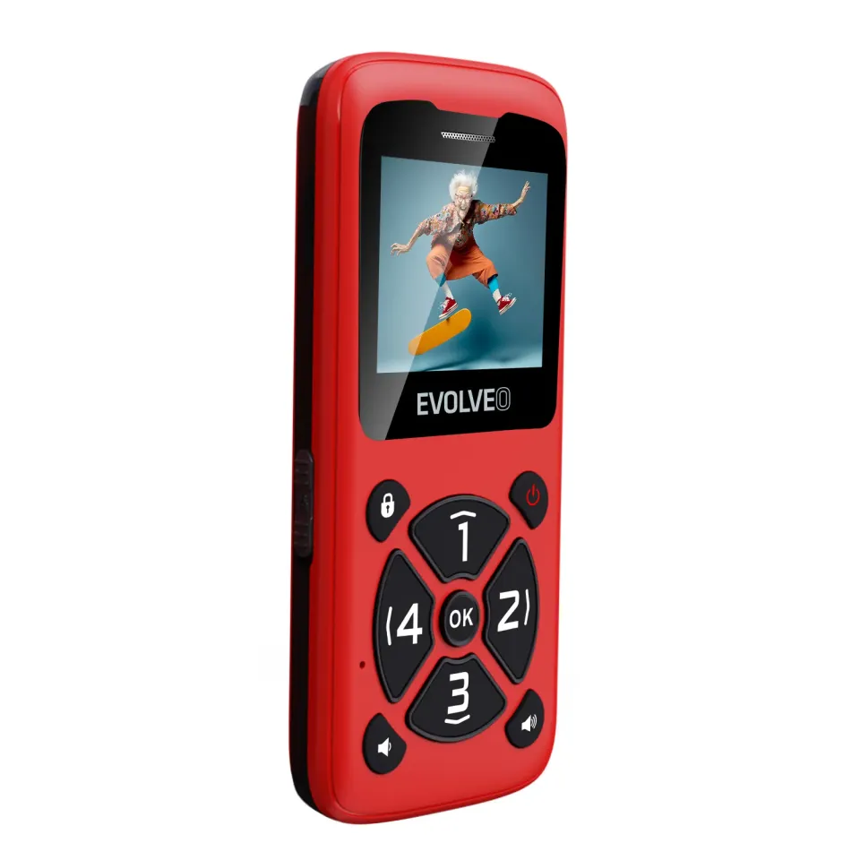 EVOLVEO Mobilní telefon pro seniory EasyPhone ID, červená