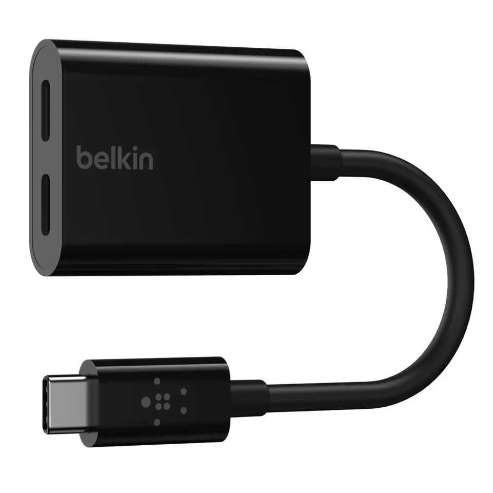 Belkin USB-C adaptér/rozdvojka - USB-C napájení + USB-C audio / nabíjecí adaptér (F7U081btBLK)