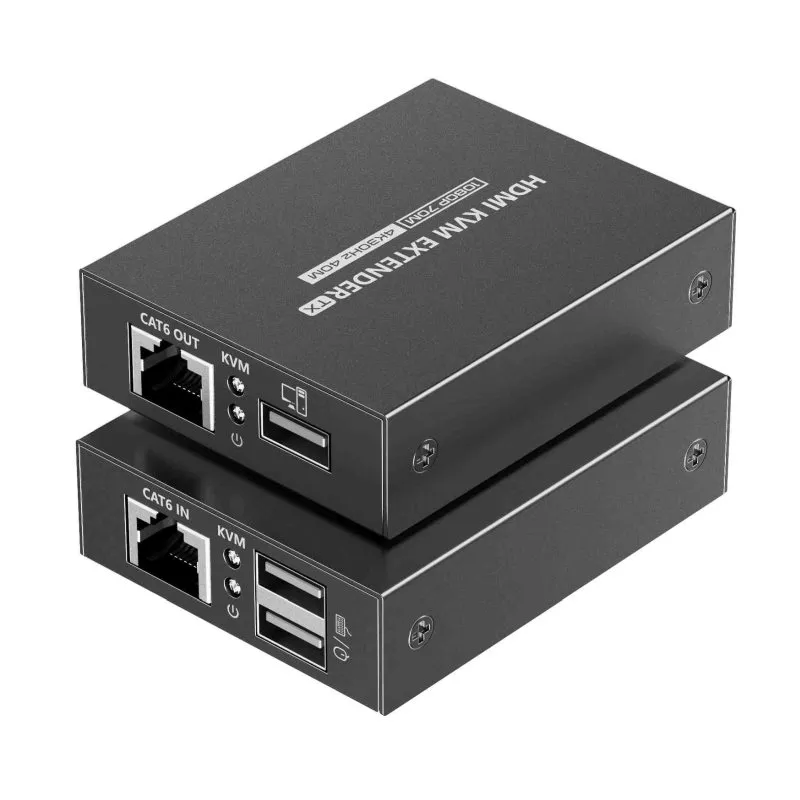 PremiumCord HDMI KVM extender 4K a FULL HD 1080p na 70m s přenosem USB (khext70-8)