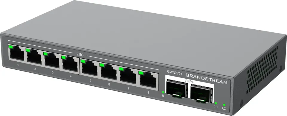 Grandstream GWN7721 L2 Lite managed switch, 8x 2.5GbE RJ45, 2x 10G SFP+