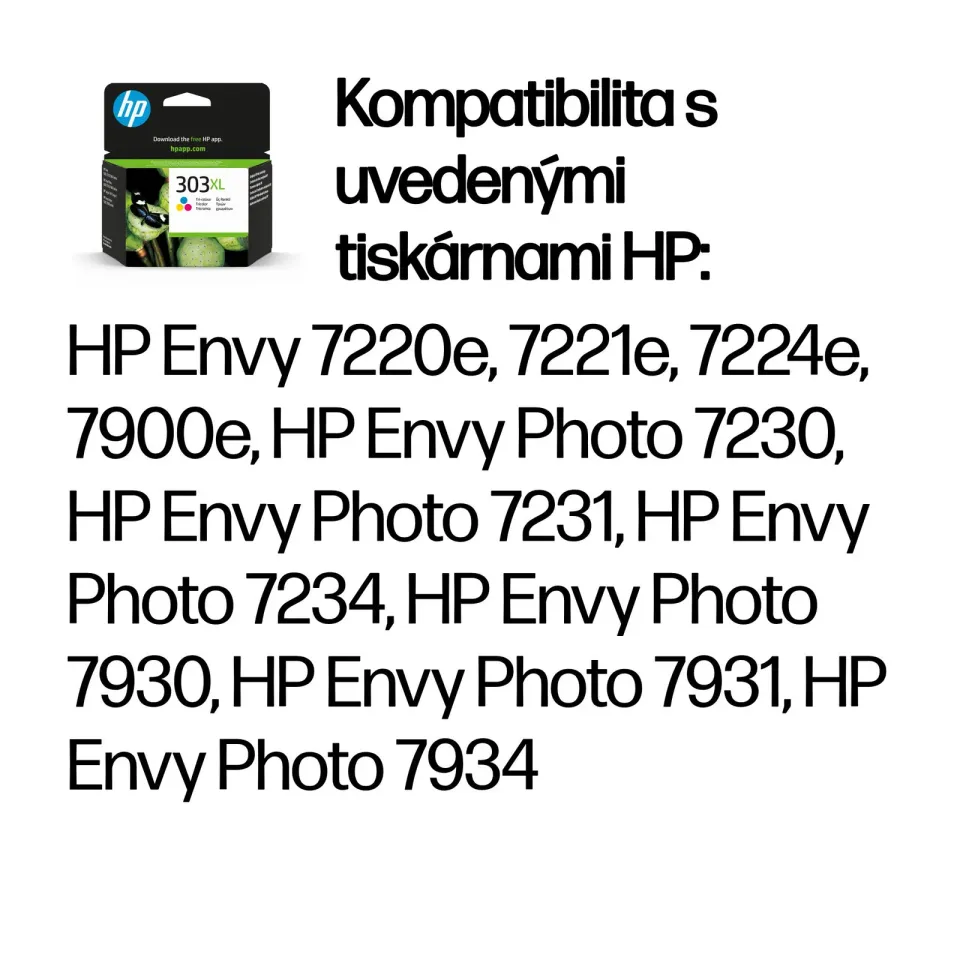 HP T6N03AE originální náplň č.303XL barevná velká cca 415 stran (pro HP Envy 7220e, 7221e, 7920e, 7921e)