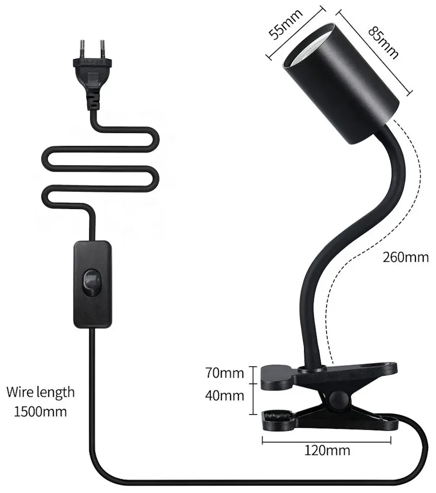 IMMAX PUNTO KLIP flexibilní nástěnné/klipové svítidlo, 9W, GU10, černé