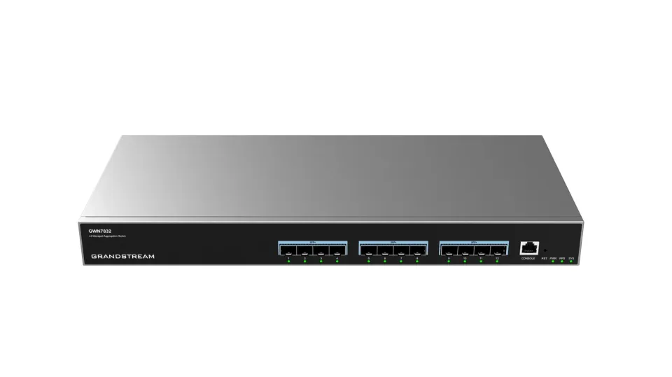 Grandstream GWN7832 L3 Managed Network Switch 12 SFP+ portů, DHCP, QoS, VLAN, CLI