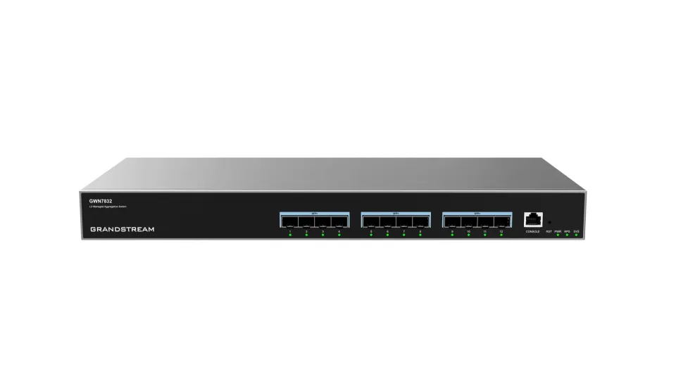 Grandstream GWN7832 L3 Managed Network Switch 12 SFP+ portů, DHCP, QoS, VLAN, CLI