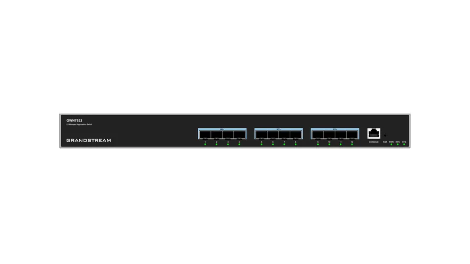 Grandstream GWN7832 L3 Managed Network Switch 12 SFP+ portů, DHCP, QoS, VLAN, CLI