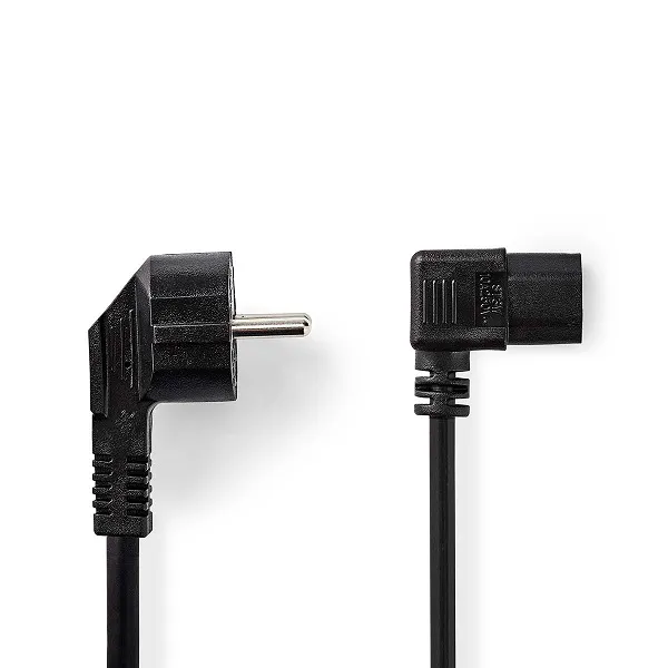 Nedis CEGL10020BK20 - Napájecí Kabel | Typ F Zástrčka | IEC-320-C13 | Úhlový |