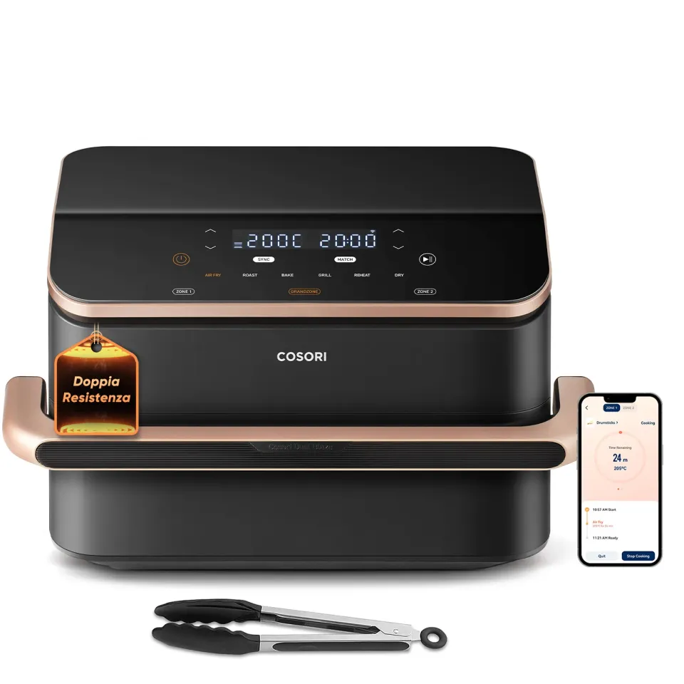 Cosori Dual Blaze TwinFry chytrá horkovzdušná fritéza 10 L, keramika, černá