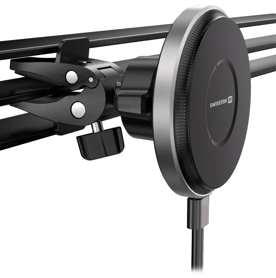 Swissten magnetický držák do ventilace auta airhold s bezdrátovým nabíjením 15w / 7,5w (kompatibilní s magsafe)