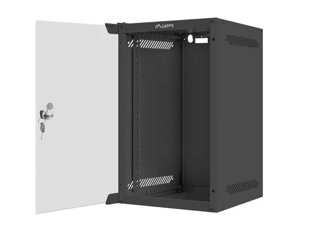 LANBERG RACKOVÁ SKŘÍŇ 10" PRO MONTÁŽ NA STĚNU 9U/280X310 (FLAT PACK) S PROSKLENÝMI DVEŘMI ČERNÁ