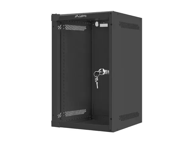 LANBERG RACKOVÁ SKŘÍŇ 10" PRO MONTÁŽ NA STĚNU 9U/280X310 (FLAT PACK) S PROSKLENÝMI DVEŘMI ČERNÁ