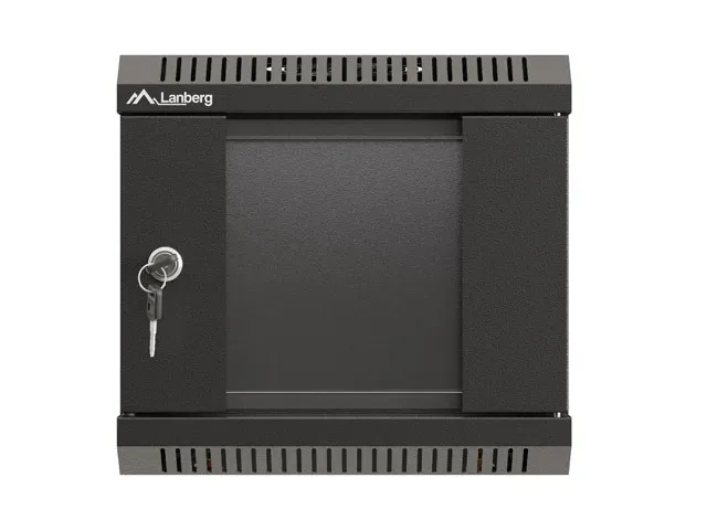 LANBERG RACKOVÁ SKŘÍŇ 10" NÁSTĚNNÁ 4U/300X300 (FLAT PACK) S PROSKLENÝMI DVEŘMI ČERNÁ