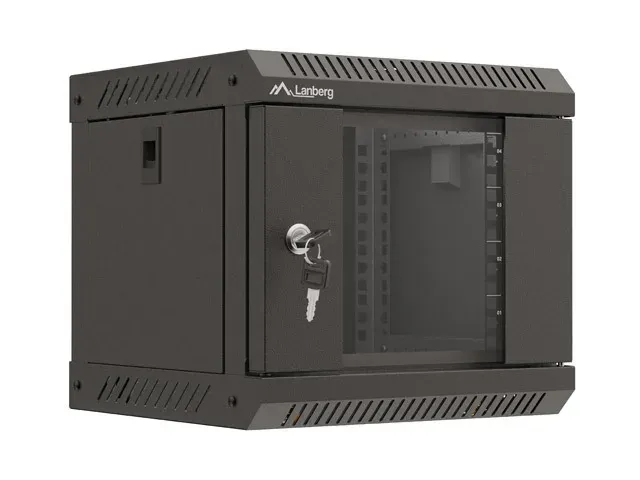 LANBERG RACKOVÁ SKŘÍŇ 10" NÁSTĚNNÁ 4U/300X300 (FLAT PACK) S PROSKLENÝMI DVEŘMI ČERNÁ
