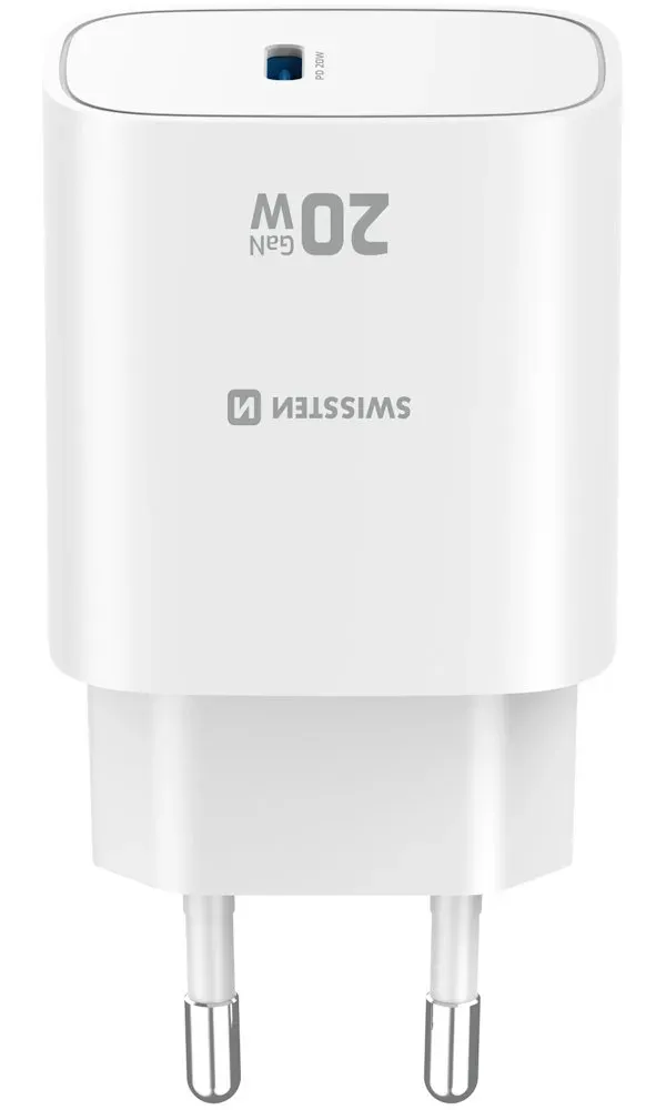 Swissten Síťový Adaptér Edge GaN 1x USB-C PD 20W Bílý