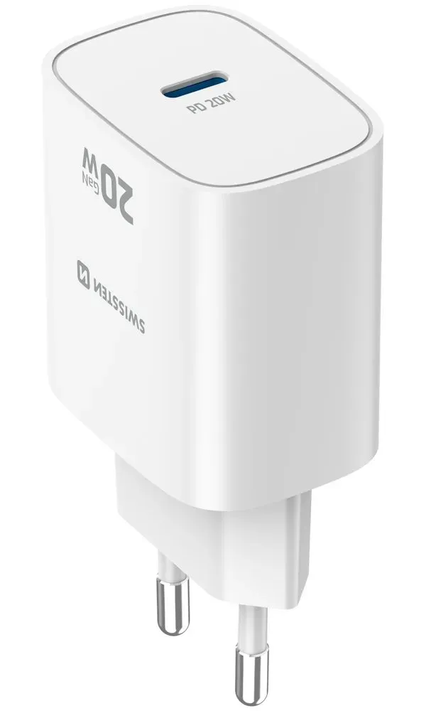Swissten Síťový Adaptér Edge GaN 1x USB-C PD 20W Bílý