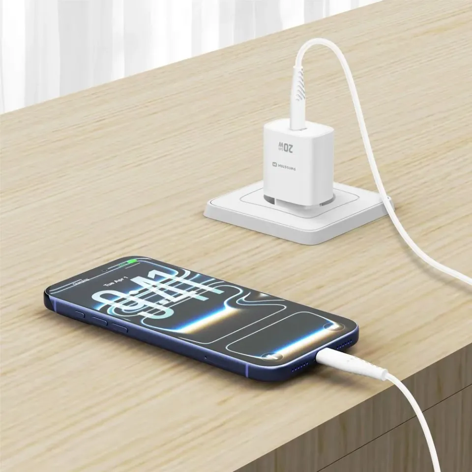 Swissten Síťový Adaptér Edge GaN 1x USB-C PD 20W Bílý