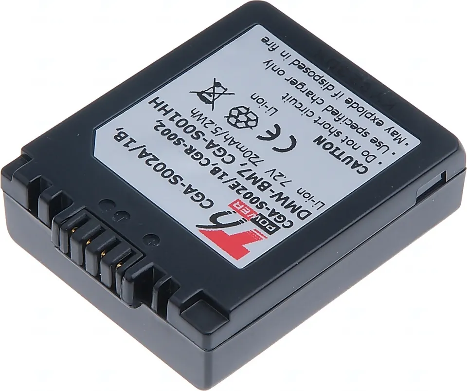 Baterie T6 Power Panasonic DMW-BM7, CGA-S002E, CGA-S002, 720mAh, 5,2Wh