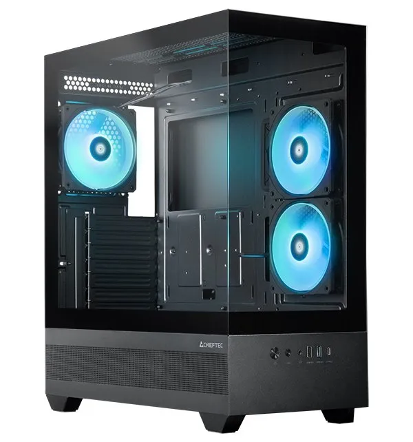 CHIEFTEC Vista / ATX / 3x120mm ARGB fan / USB 2.0 / USB 3.0 / USB-C / prosklená / černá