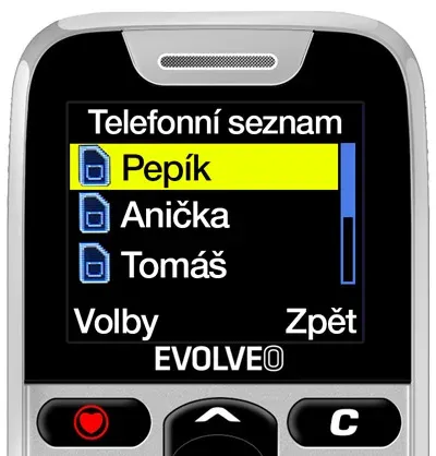 EVOLVEO EasyPhone, telefon pro seniory s nabíjecím stojánkem, 1,8" 160 × 128 px/