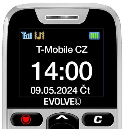 EVOLVEO EasyPhone, telefon pro seniory s nabíjecím stojánkem, 1,8" 160 × 128 px/