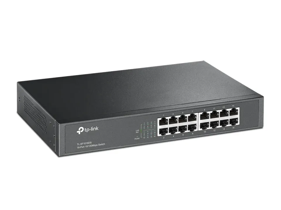TP-LINK TL-SF1016DS 16port 16xTP 10/100Mbps 16port switch, kovový