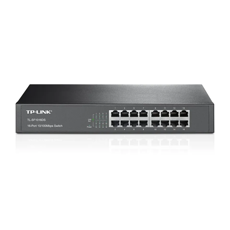 TP-LINK TL-SF1016DS 16port 16xTP 10/100Mbps 16port switch, kovový