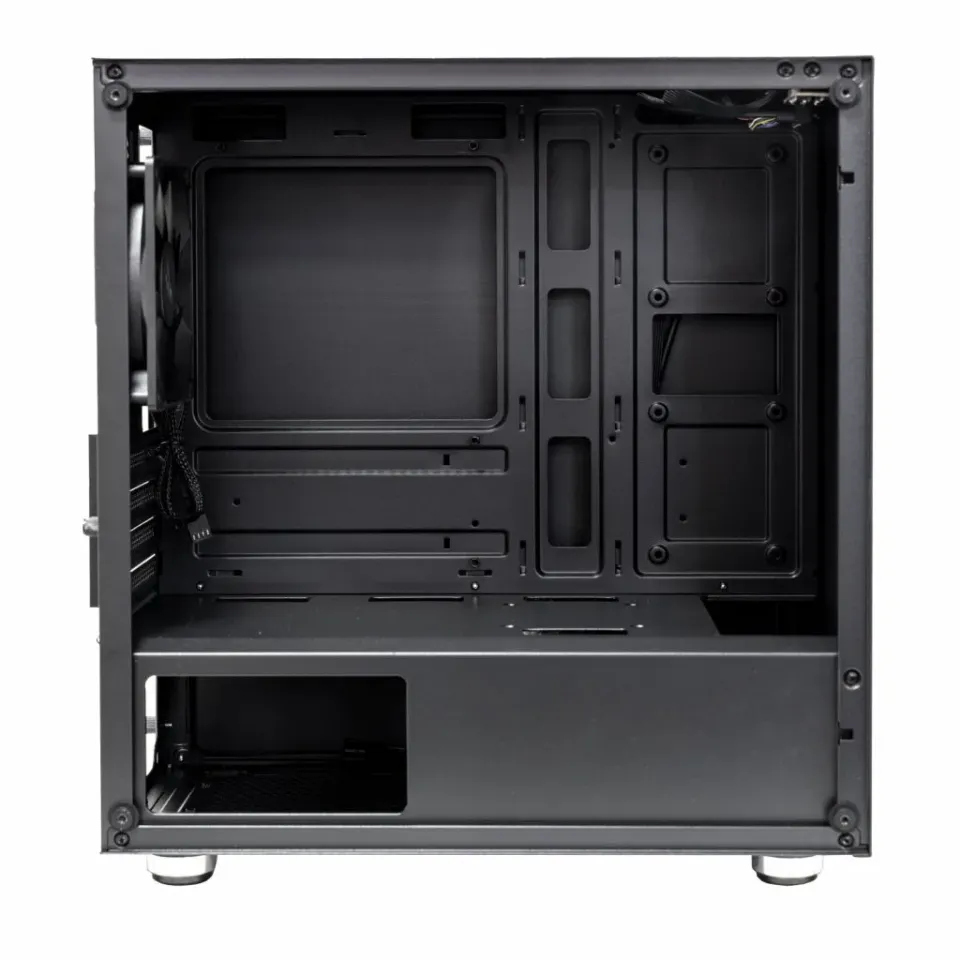 EVOLVEO M4, case mATX, 2x USB2.0 / 1x USB3.0 / 120mm LED / černý s průhlednou bo
