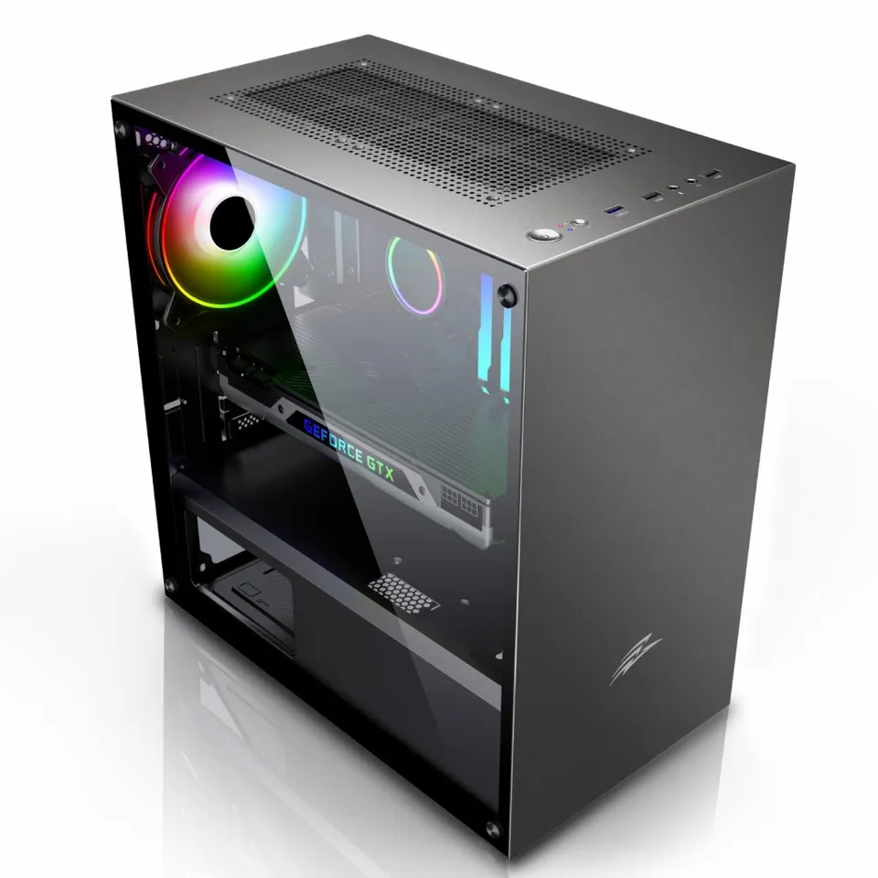 EVOLVEO M4, case mATX, 2x USB2.0 / 1x USB3.0 / 120mm LED / černý s průhlednou bo