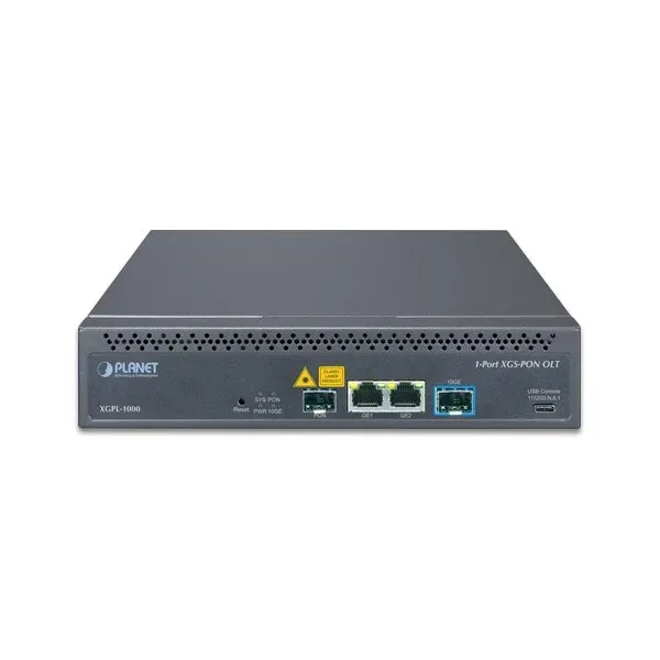 Planet GPON, 10G XGS-PON OLT, 2 GbE, 10G SFP+, 1 AC + 1 DC (G.984/G.988, 128 ONUs)