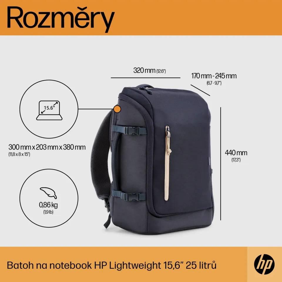 HP Travel 25L 15.6 IGR Laptop Bckpck