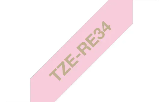Brother - TZe-RE34 růžová / zlatá (12mm, 4m, pruhovaná)