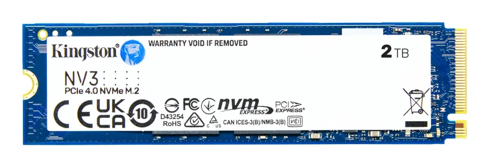 KINGSTON NV3 SSD NVMe M.2 2TB PCIe Gen 4x4 NVMe (čtení max. 6000MB/s, zápis max. 5000MB/s)