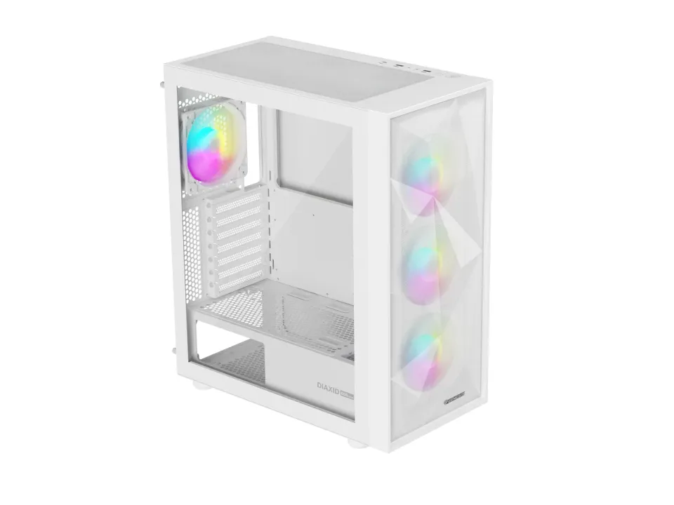 Počítačová skříň Genesis DIAXID 605 ARGB/Midi Tower/Transpar./Bílá