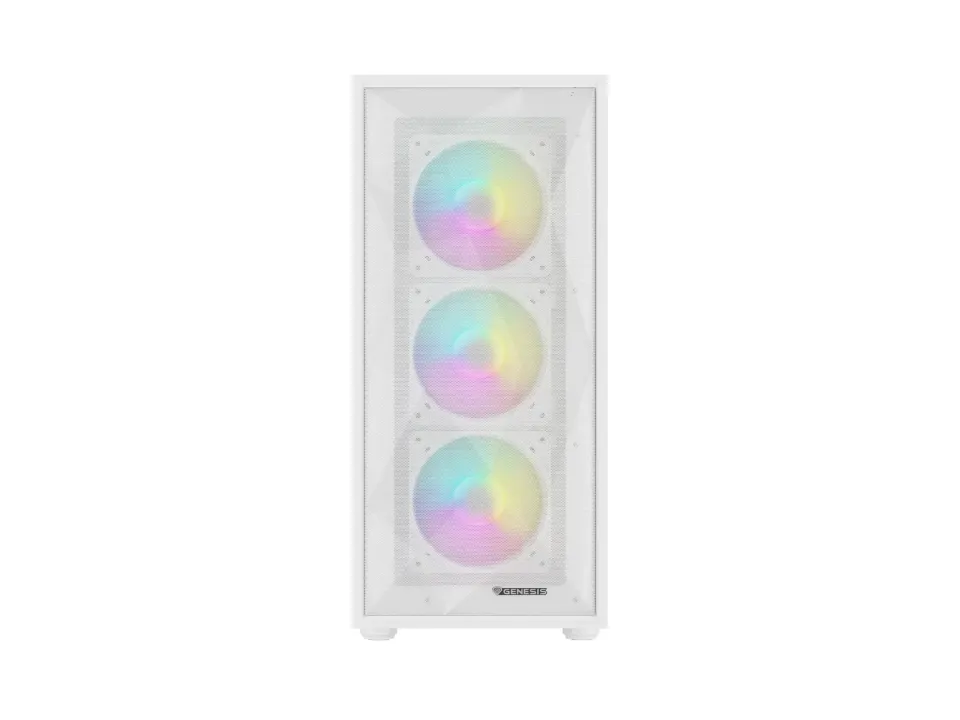 Počítačová skříň Genesis DIAXID 605 ARGB/Midi Tower/Transpar./Bílá
