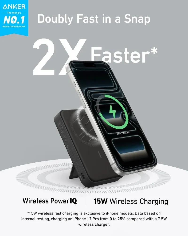Anker MagGo Powerbanka/ 10000mAh/ 27W/ MagSafe/ černá