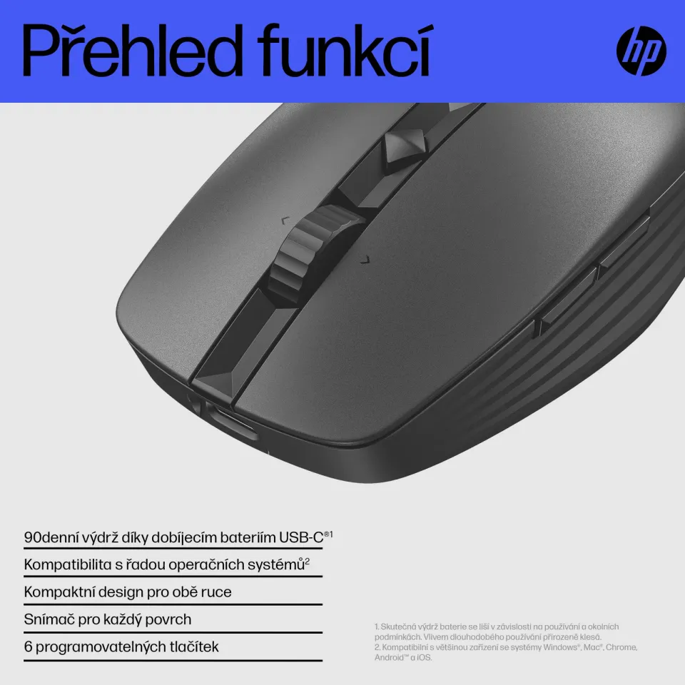 HP myš - 715 Rechargeable Multi-Device Bluetooth Mouse