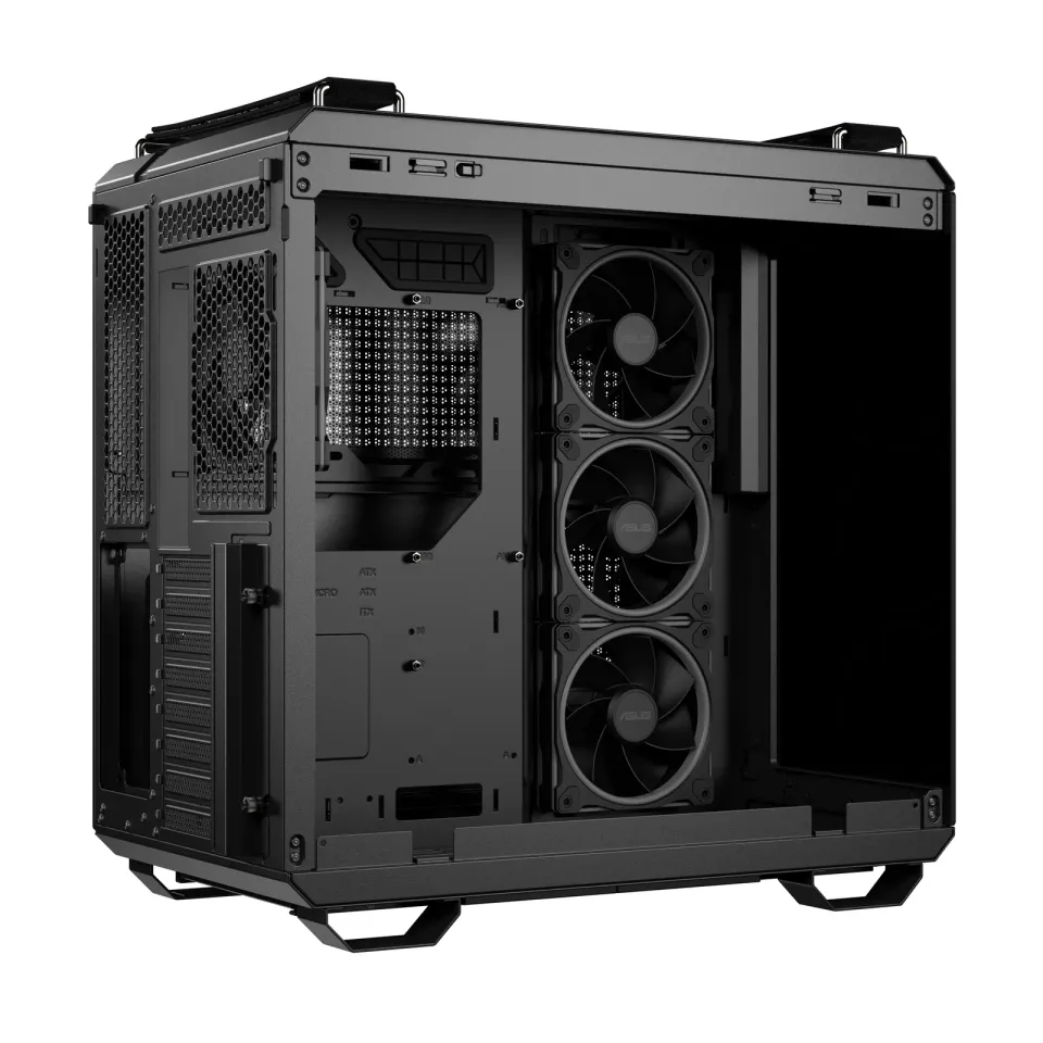 ASUS case TUF GAMING GT502 HORIZON, Mid Tower, průhledná bočnice, 4x 120mm ARGB Fan, černá