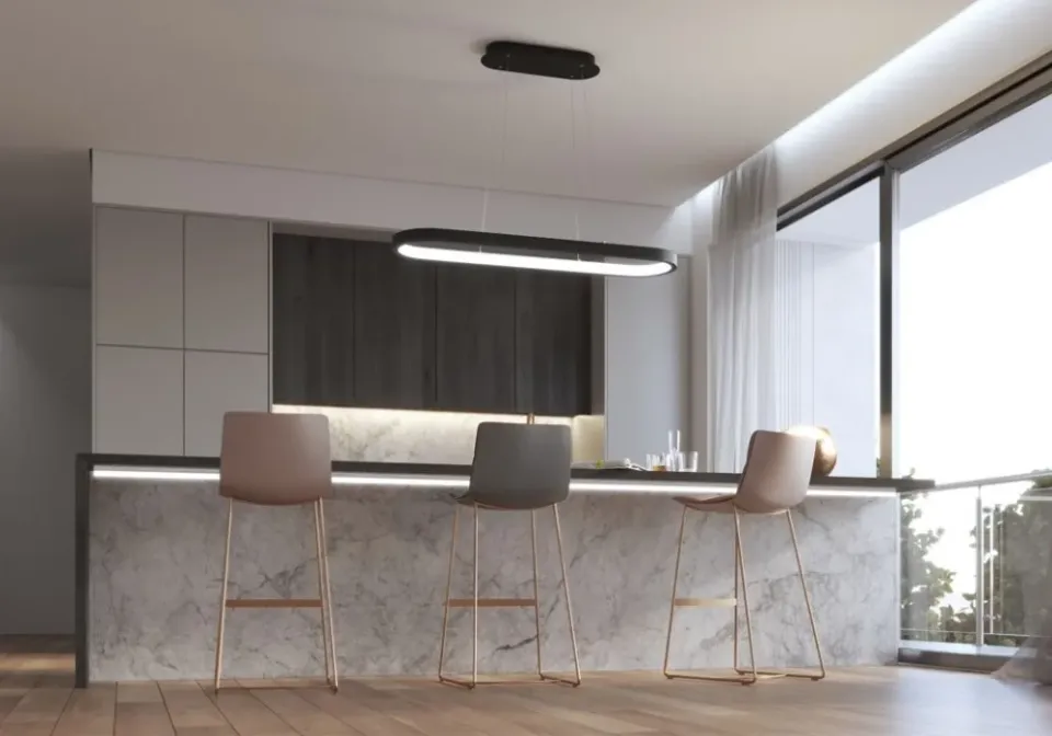 IMMAX NEO HIPODROMO SMART závěsné svítidlo 120x30cm 42W černé Zigbee 3.0, TUYA