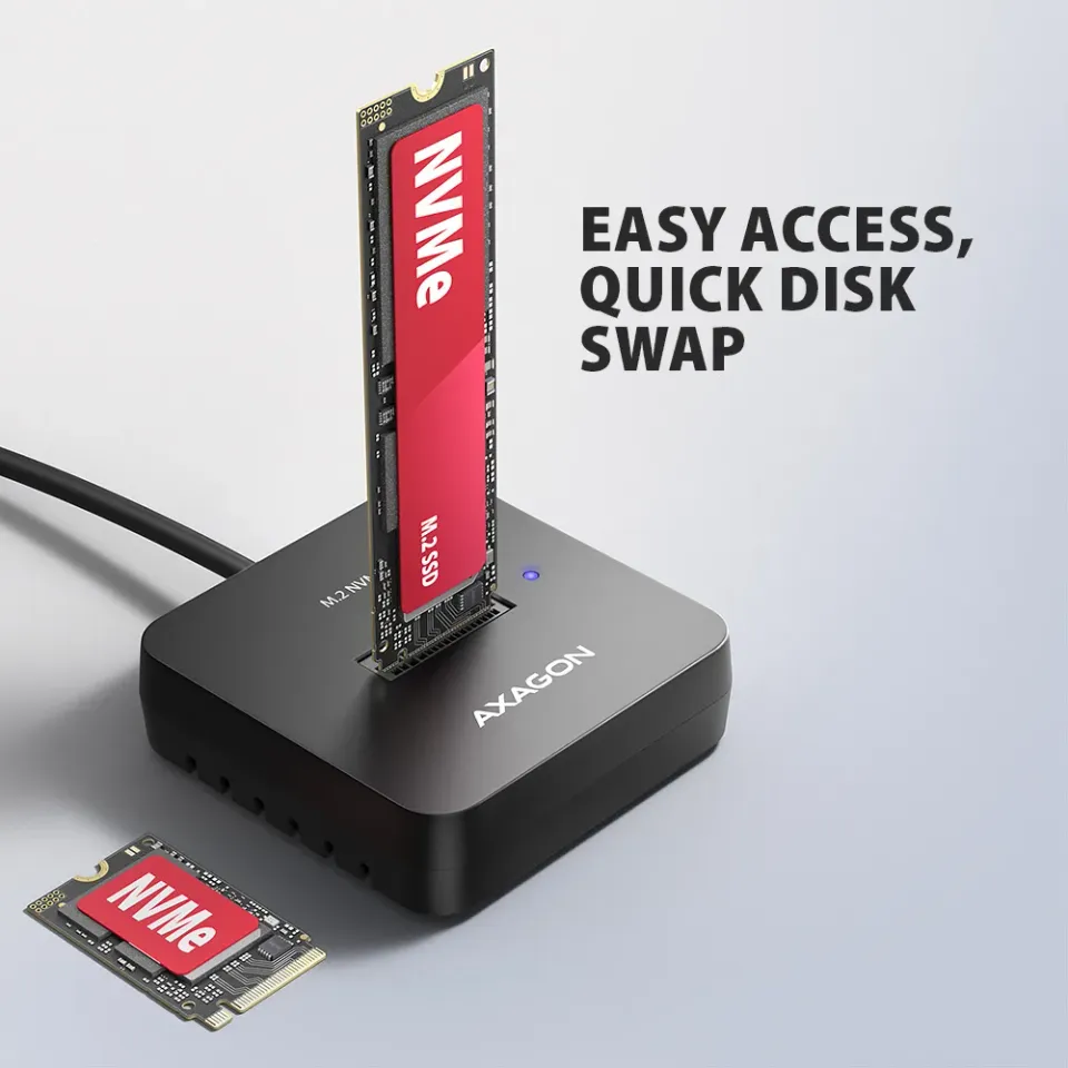AXAGON ADSA-M2C11L, USB-C 10Gbps dokovací stanice pro 1× M.2 NVMe SSD