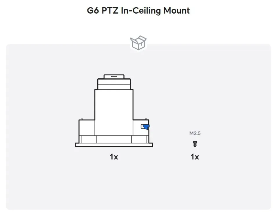 Ubiquiti UniFi G6 PTZ In-Ceiling Mount B - Instalační krabice pro kameru UniFi G6 PTZ, stropní, zápustná, černá