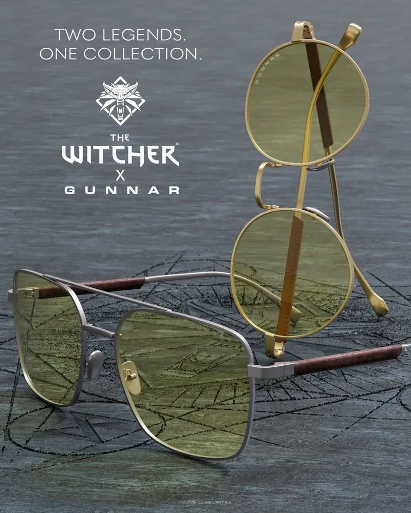 GUNNAR kancelářske/herní brýle WITCHER CIRI METEORITE/SADDLE jantarová skla BLF 65 GUNNAR focus
