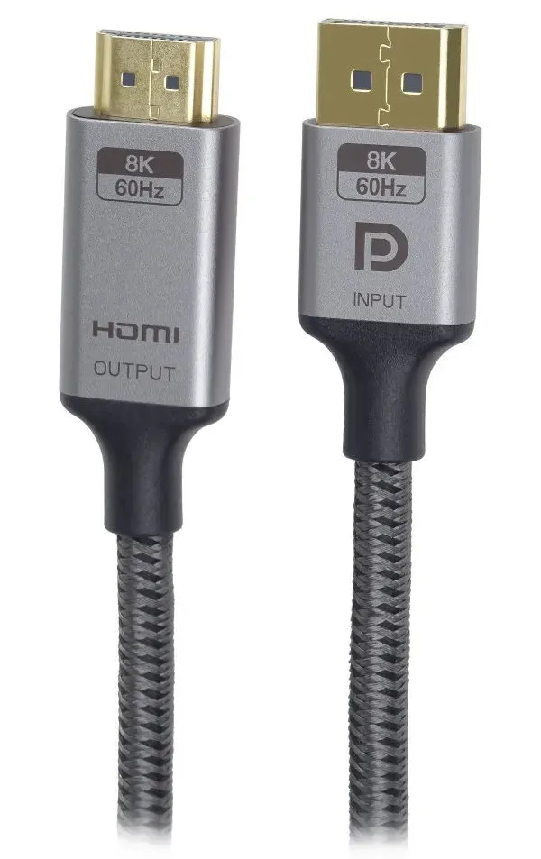 PremiumCord DisplayPort 1.4 na HDMI2.1 kabel pro rozlišení 8K@60Hz,4K@144Hz, 2m (kportadk05-02)