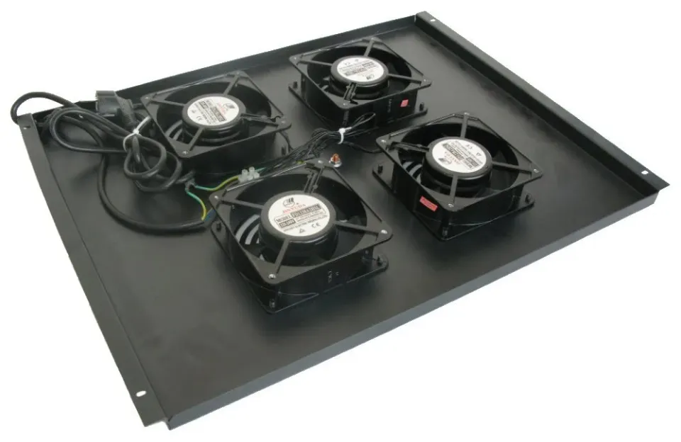 XtendLan Ventilace pro stojanové rozvadeče ECO hloubky 800mm, 4x ventilátor černá
