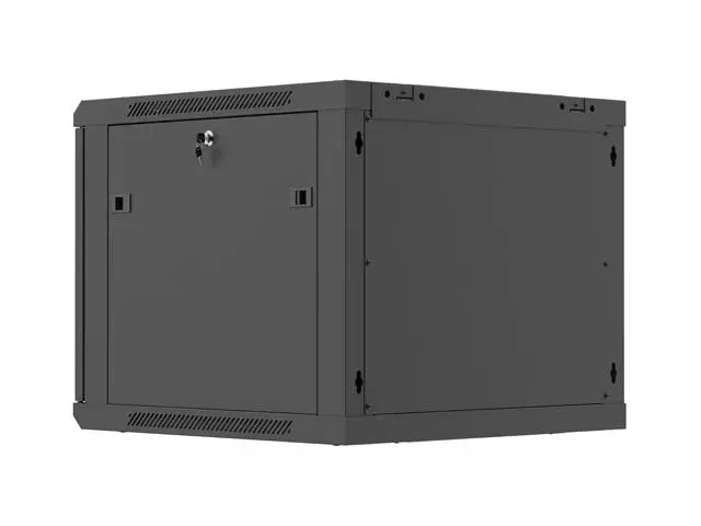 LANBERG NÁSTĚNNÁ INSTALAČNÍ SKŘÍŇ 19" 9U 600X600 ČERNÉ PERFOROVANÉ DVEŘE (PLOCHÉ BALENÍ)