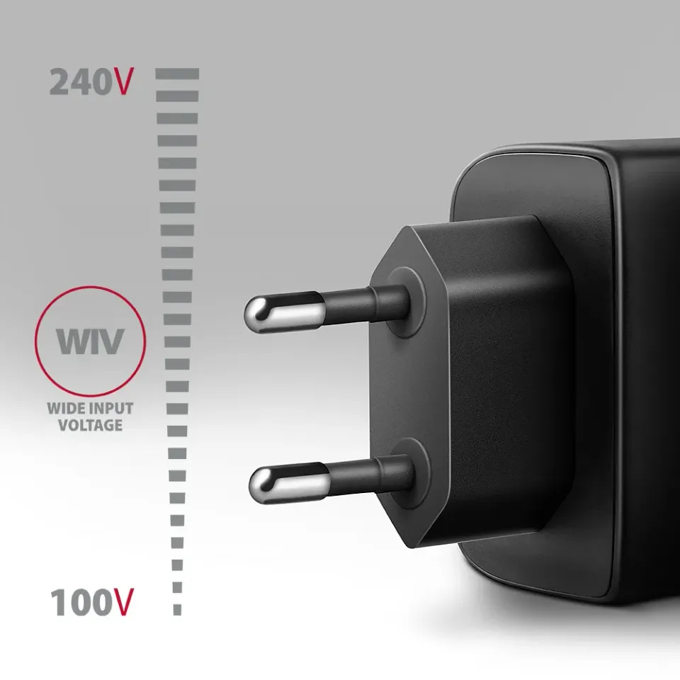 AXAGON ACU-PQ45 GaN nabíječka do sítě 45W, 2x port (USB-A + USB-C), PD3.0/PPS/QC