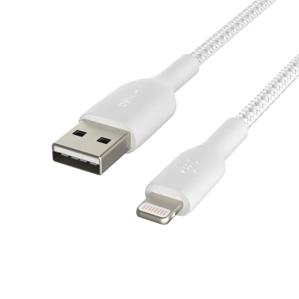Belkin BOOST CHARGE Lightning/USB-A kabel, 2m, bílý - odolný