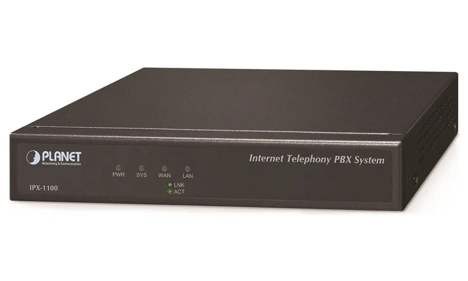 Planet IPX-1100, IP PBX, 100/50 uživatelů, IVR, záznamník/hlas.pošta, DID, BLF, FAX, Skype-SIP, VPN, CZ