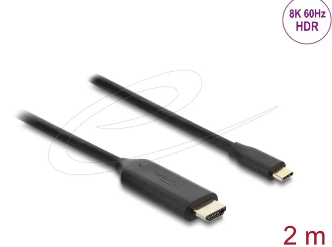 Delock Kabel USB Type-C na HDMI (DP Alt Mód) 8K 60 Hz s funkcí HDR 2 m černá